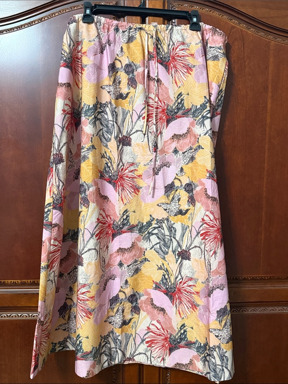 Philosophy Floral Midi Skirt in Pink, Yellow & Red 100% Cotton